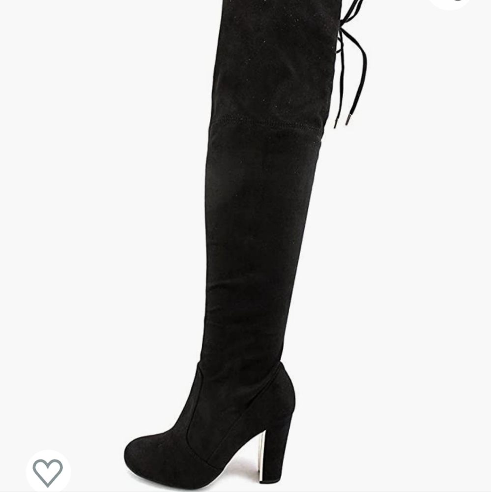 Material Girl Mpriyanka over the knee boots black with gold detail 7
